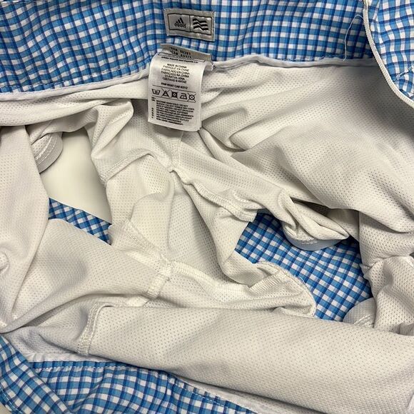 Adidas Women’s Sporty Plaid Skort with Built-In White Mesh Zip-Up Shorts- Size 4 - Picture 12 of 15